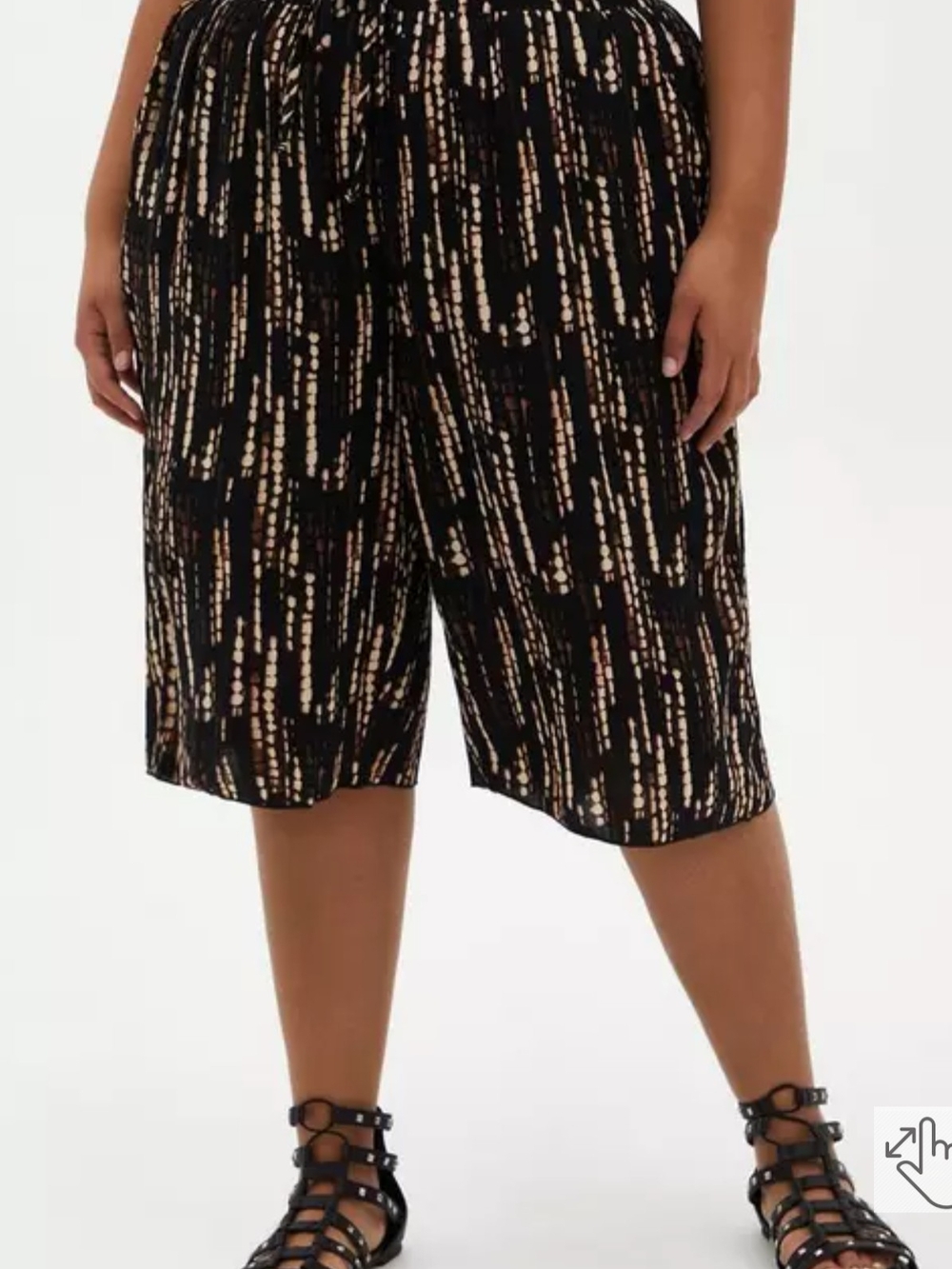 Torrid Smocked Gaucho Pants Wide Leg Cropped Pull-On With Pockets